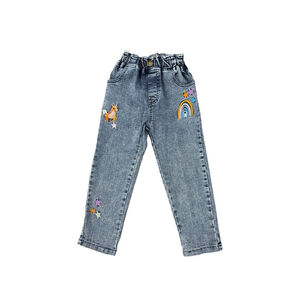 Shein Girls Denim Embroidered Jeans Toddler 3T 4T
